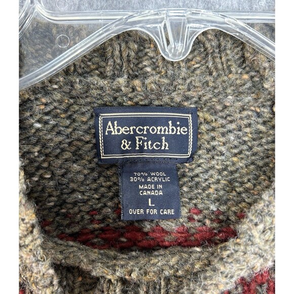 Abercrombie & Fitch Wool Blend Chunky Knit Sweater Women's Size L Red - Picture 6 of 6